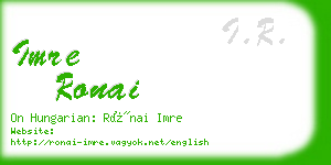 imre ronai business card